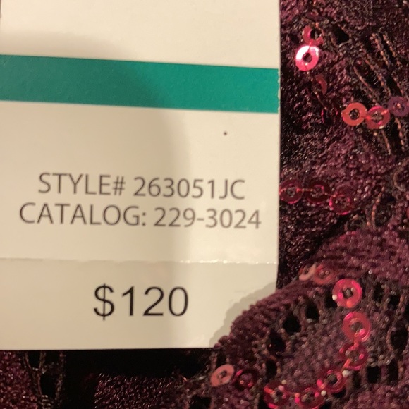 Blu Sage Lace Merlot Cold Shoulder gown 16 NWT - Picture 8 of 9